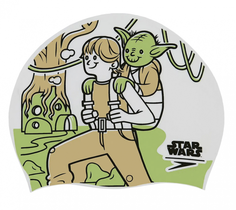 Шапочка для плавания детская Speedo Star Wars Slogan Print Cap Yoda (6-12 лет)