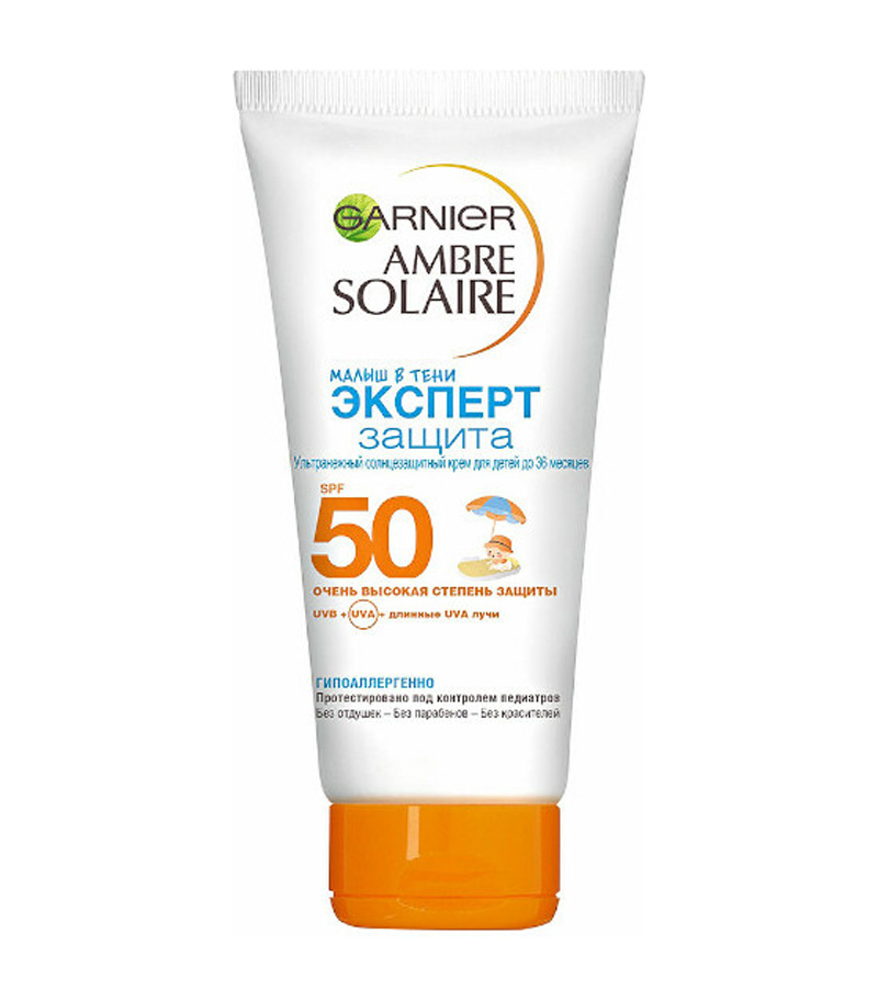 Детский солнцезащитный крем Garnier Ambre Solaire "Малыш в тени" (SPF 50), 50 мл
