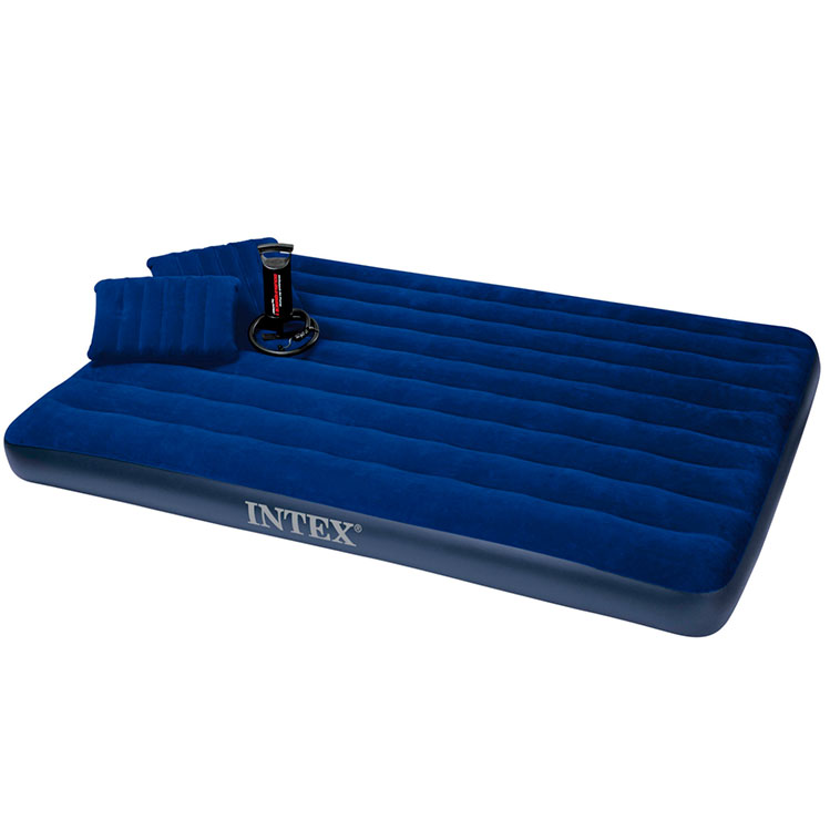 Матрас надувной с подушками и насосом Intex Classic (152 х 203 х 22 см) 