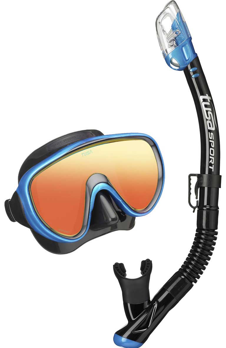 Маска и трубка TUSA Sport Black Series Mirror Blue