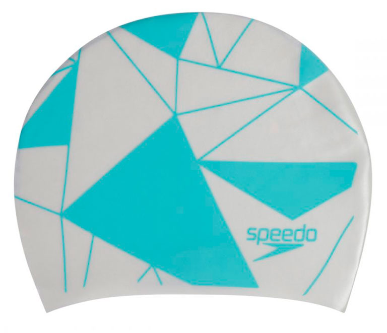 Шапочка для плавания (для длинных волос) Speedo Long Hair Cap Printed White/Blue - 4284
