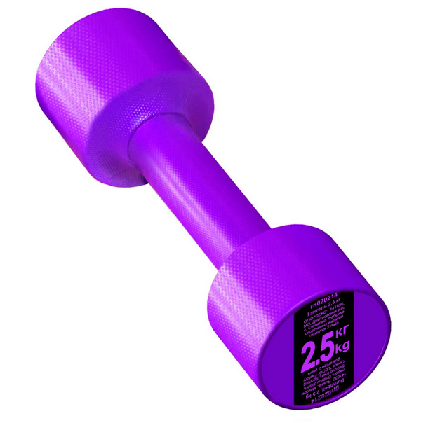 Гантель с пластиковым покрытием Streda Home 2,5 кг (1 шт) Purple