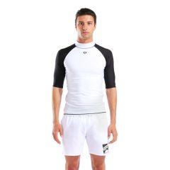 Гидромайка для плавания мужская с коротким рукавом Arena Rash Vest S/S Graphic (UPF40+)