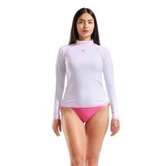 Гидромайка для плавания женская с длинным рукавом Arena Rash Vest L/S  Graphic (UPF40+)