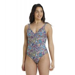 Купальник слитный с чашечками Arena Swimsuit V Neck Multiprints