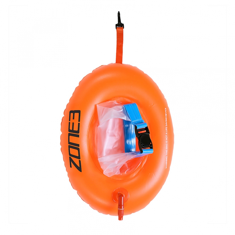 Буй безопасности с карманом для плавания на открытой воде ZONE3 Swim Safety Buoy Dry Bag Donut (28 л)