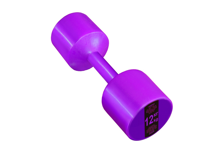 Гантель с пластиковым покрытием Streda Home 12 кг (1 шт) Purple