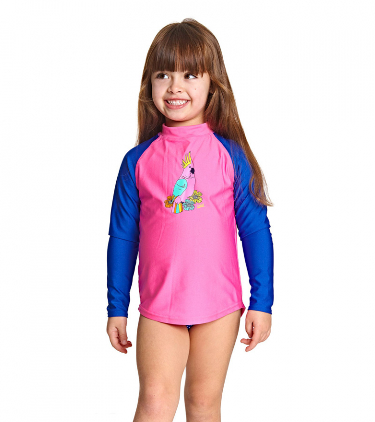 Гидромайка для плавания детская с длинным рукавом ZOGGS Jungle Zip Sun Top