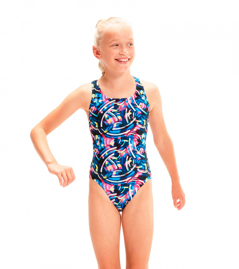 Купальник слитный детский Speedo Digital Allover Leaderback