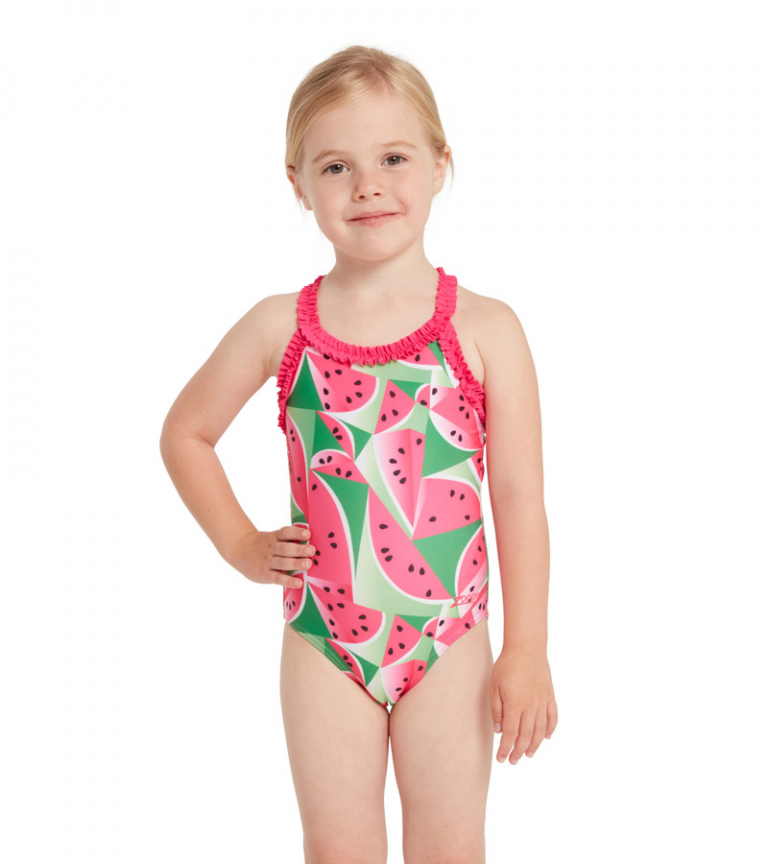 Купальник слитный детский ZOGGS Watermelon Ruffle Crossback