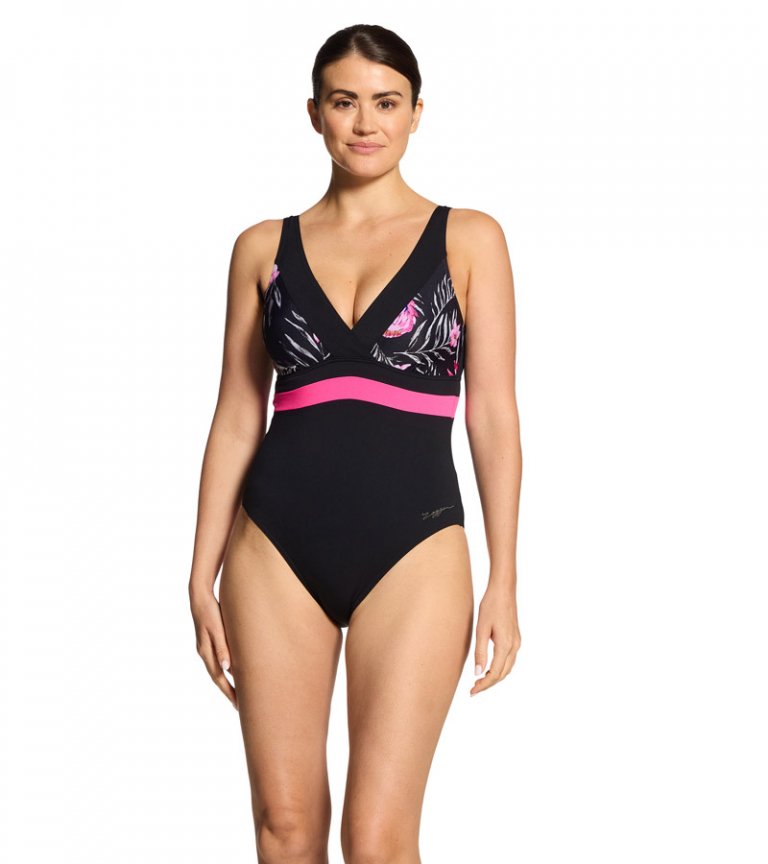 Купальник слитный с чашечками ZOGGS Safari Leaf Square Back