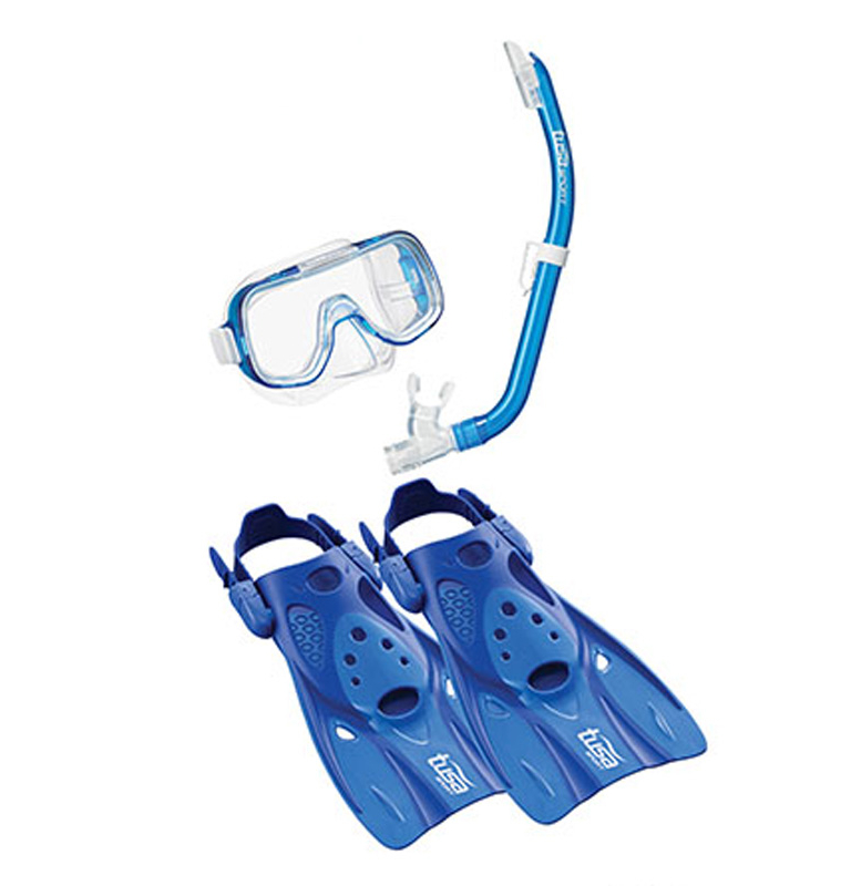 Набор детский "маска+трубка+ласты" TUSA Sport Mini-Kleio Hyperdry Travel Set (6-12 лет), сумка в комплекте