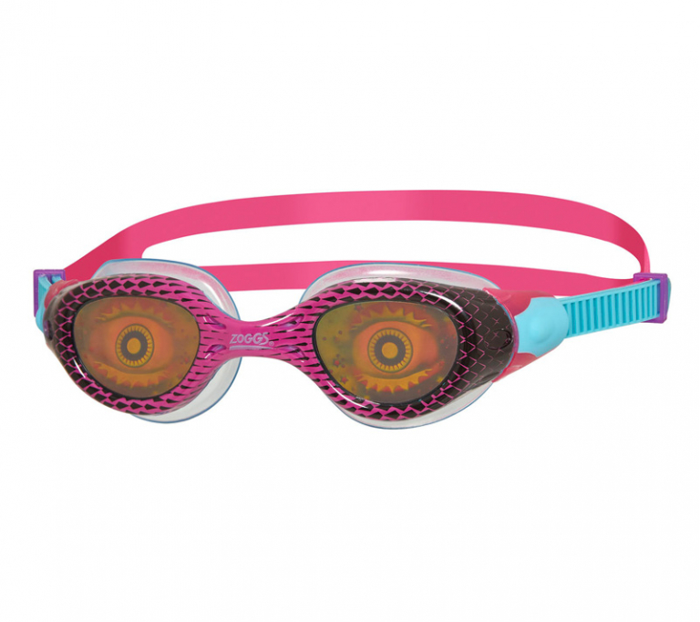 Очки для плавания детские радужные с рисунком ZOGGS Sea Demon Junior (6-14 лет), Pink