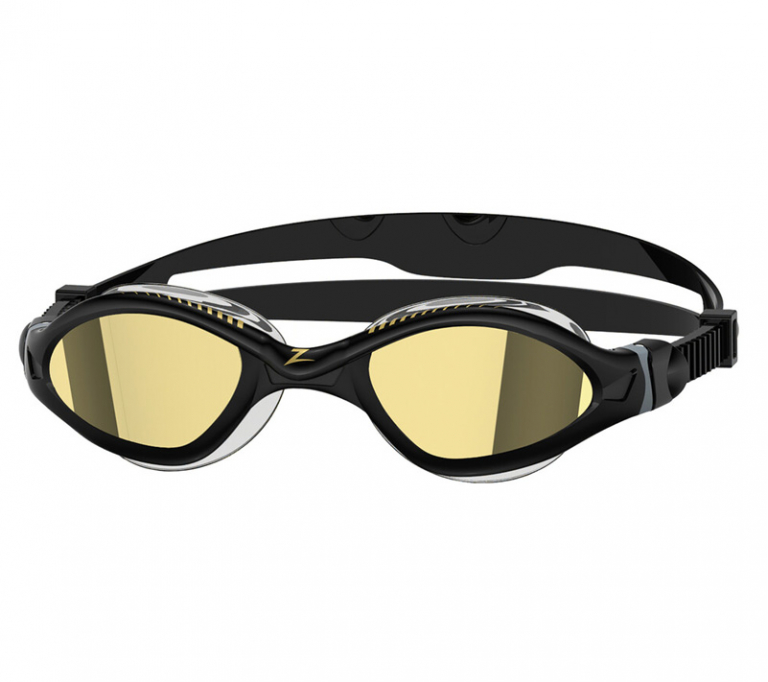 Очки для плавания ZOGGS Tiger LSR+ Titanium Mirror, Black/Gold