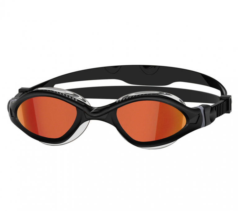 Очки для плавания ZOGGS Tiger LSR+ Titanium Mirror, Black/Red