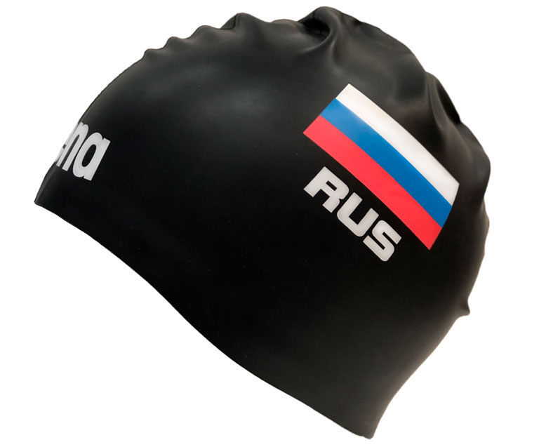 Шапочка для плавания Arena Flat Silicone Cap Russia Flag