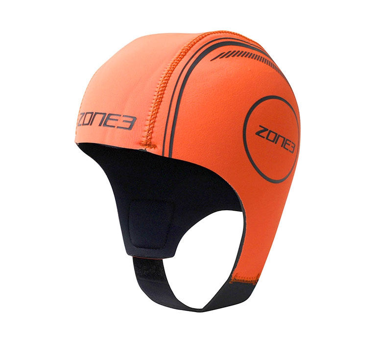 Шапочка неопреновая для плавания в холодной воде ZONE3 Orange Neoprene Hi-Vis Swim Cap 2,5 мм